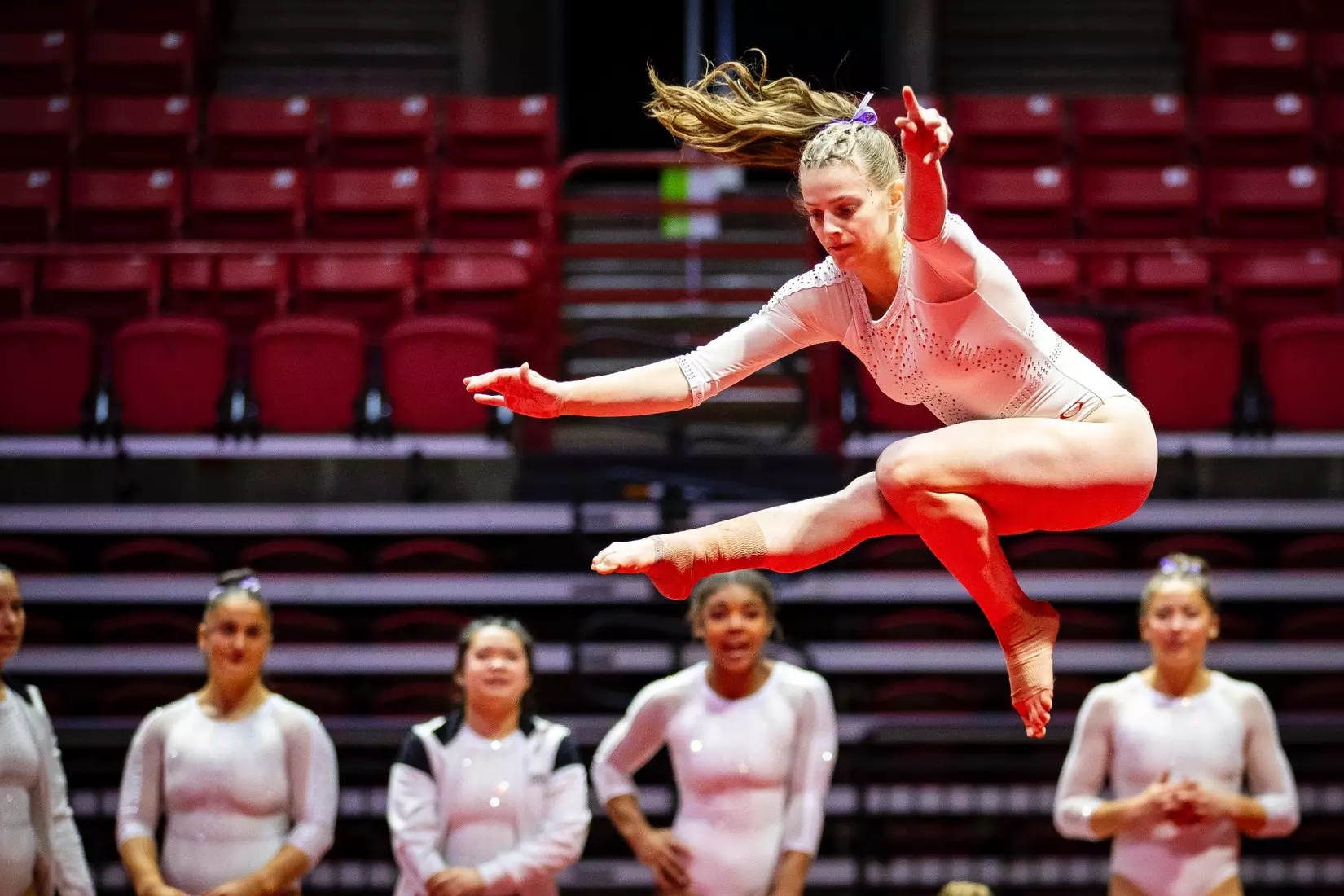 Ball State Gymnastics vs Central Michigan on Feb 9, 2025. Photo by Samantha Blankenship/Ball State University.