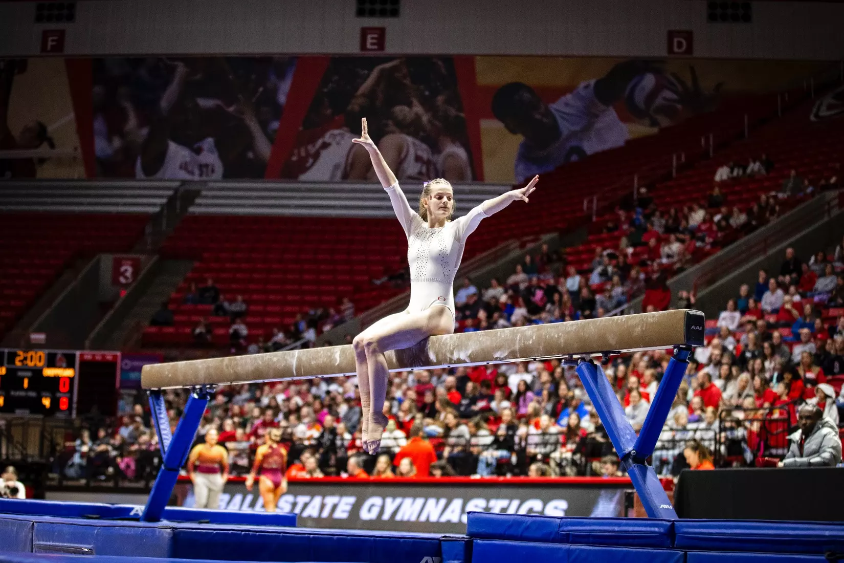 Ball State Gymnastics vs Central Michigan on Feb 9, 2025. Photo by Samantha Blankenship/Ball State University.