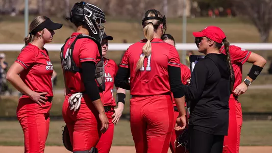 Softball Circle Meeting at Akron