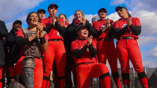 Softball Celebrating vs. Toledo