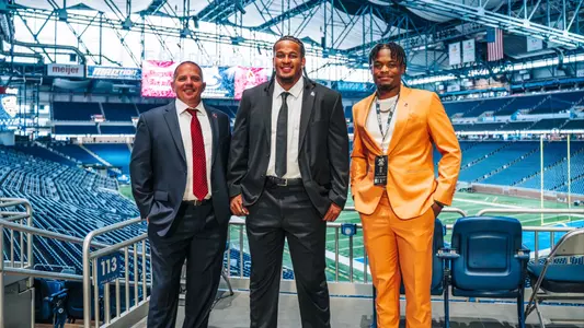 Ford Field Ball State Media Day Uremovich, Conley, Kelly
