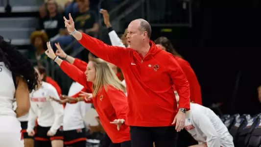 during the first half in the first round of the NCAA college basketball tournament, Friday, March 21, 2025, Waco, Texas. (Chris Jones, Tribune-Herald, via AP)