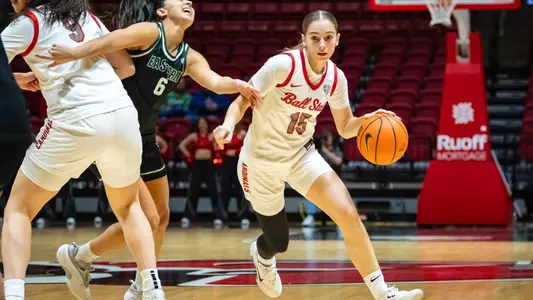 MC-80580 - Ball State Women’s Basketball hosts Eastern Michigan on Dec 20, 2025. Photo by Samantha (Blankenship) Ellis/Ball State University.