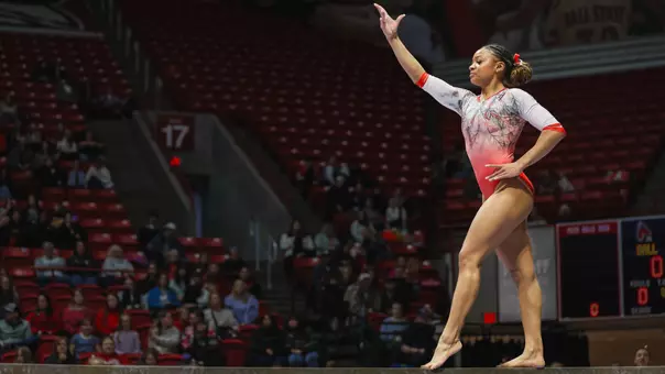 Zoe Middleton on beam on Squishmallows Day