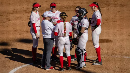 Softball Circle Meeting vs. Southern Illinois