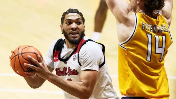 The Ball State men's basketball vs Kent State University at Worthen Arena on Feb 14, 2026 at Ball State University. Photo by Bobby Ellis/Ball State University.