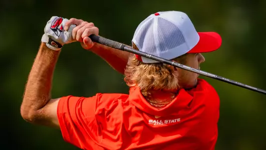 Avery Mahoney MC-78850 Earl Yestingsmeir Invite Ball State Golf on Sep. 21, 2025 at Delaware Country Club. Photo by Samantha Blankenship/Ball State University.