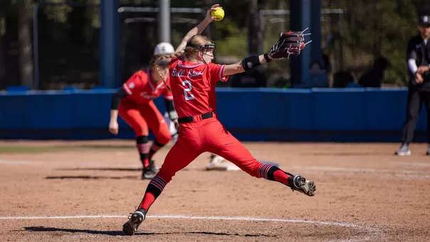Grace Gray pitching versus Charlotte