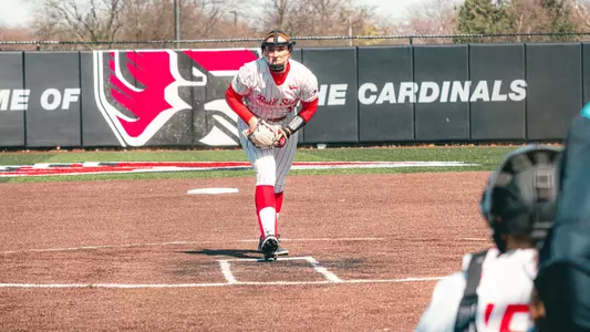 Ella Whitney pitching versus Akron