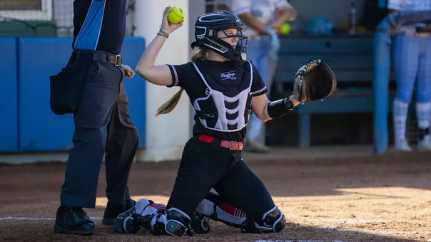 Allee Noble catching at the FGCU Kickoff Classic vs. LIU