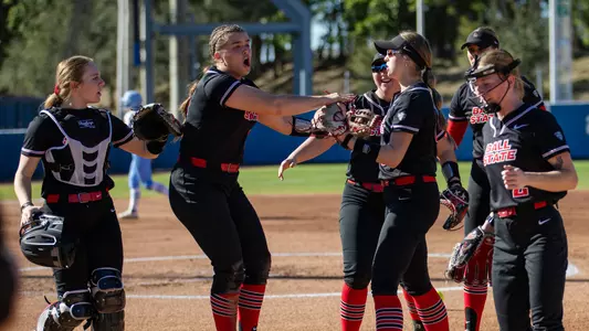 Softball celebration versus LIU
