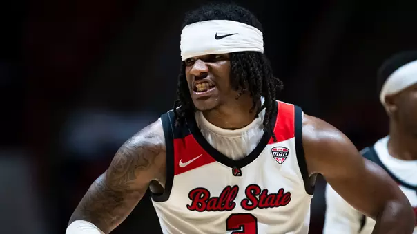 The Ball State men's basketball game against Central Michigan at Worthen Arena on Mar 6, 2026 at Ball State University. Photo by Bobby Ellis/Ball State University.