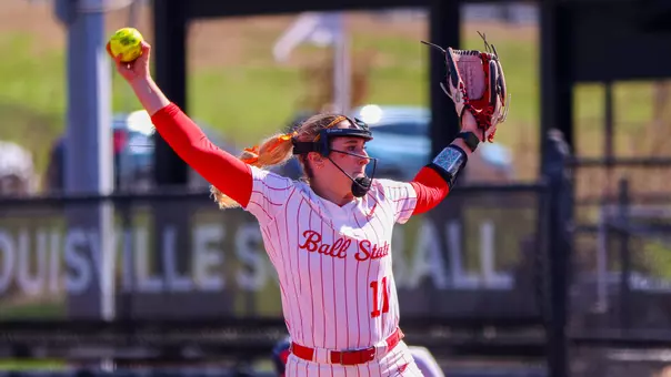 Ella Whitney pitching versus Illinois at the Cardinal Classic hosted by Louisville