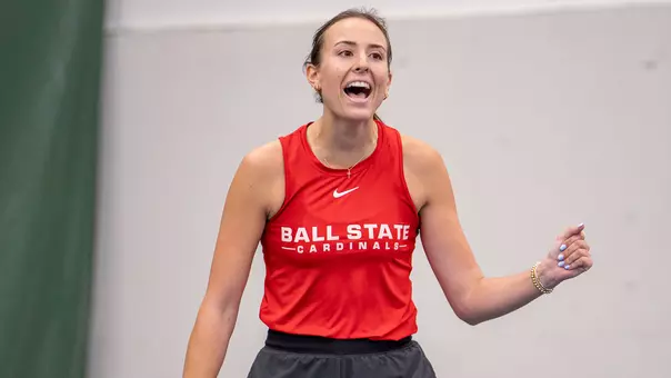 Sydney Hrehor vs. Toledo in Muncie Women's Tennis