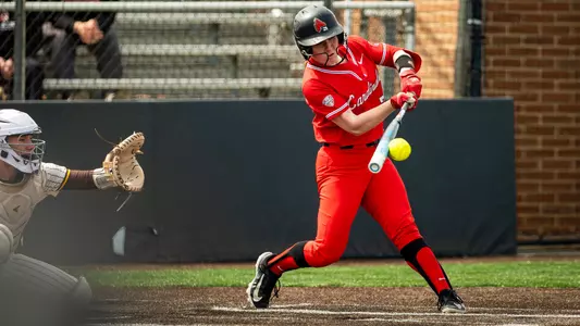 Junior Maia Pietrzak hits an RBI single in the seventh inning vs. Western Michigan