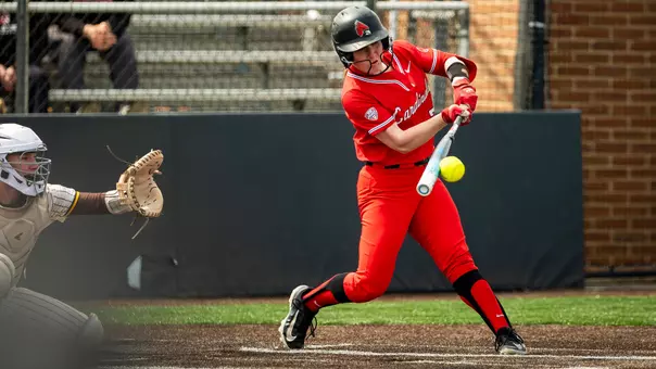 Junior Maia Pietrzak hits an RBI single in the seventh inning vs. Western Michigan