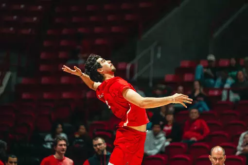 Lucas Machado jumps for an attack attempt versus NKU 4/18/26