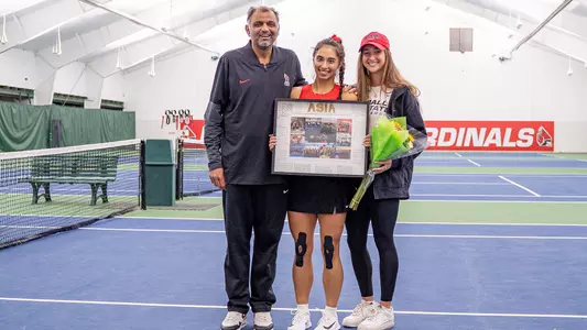 Asia Ting Fontana Senior Day, Coach Kirtane and Grad Assistant Catherine Blouin