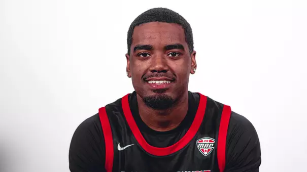 Jazz Henderson in a black Ball State basketball jersey