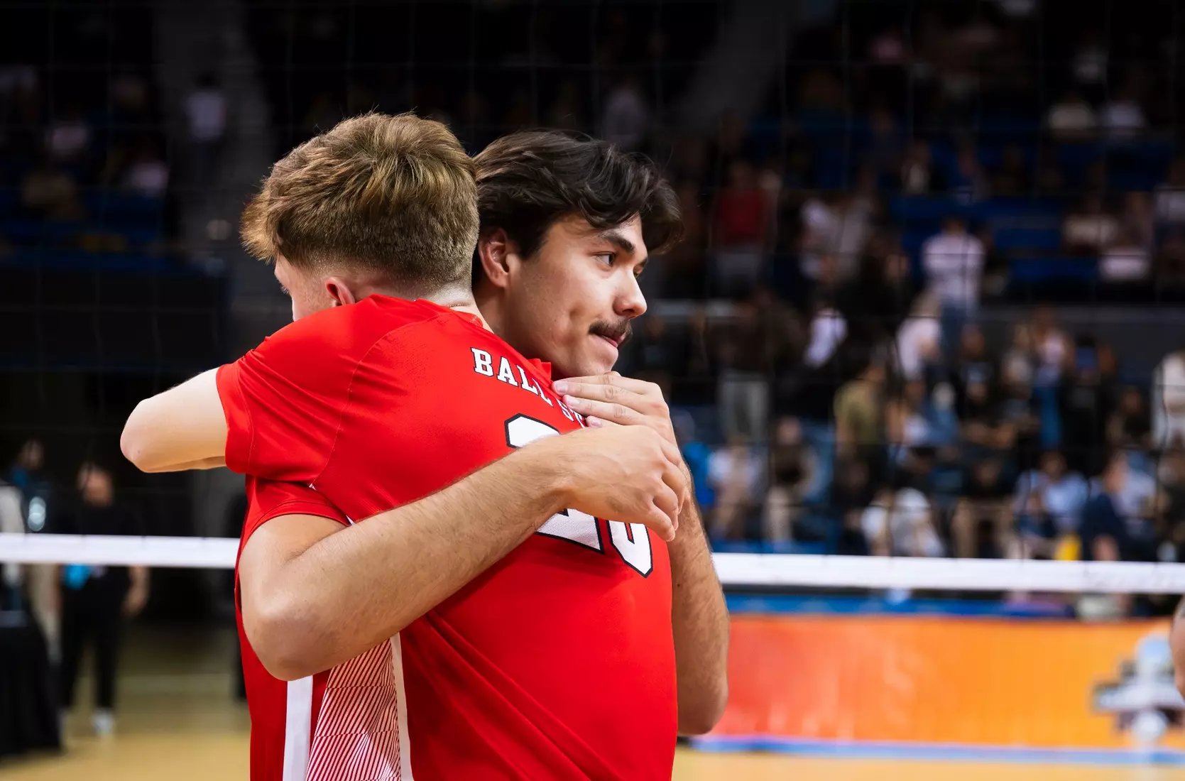 The Ball State men's volleyball team competes against the University of California Irvine in the NCAA Semi-Final at the Pauley Pavilion in Los Angeles, California on May 9, 2026 at Pauley Pavilion. Photo by Bobby Ellis/Ball State University.