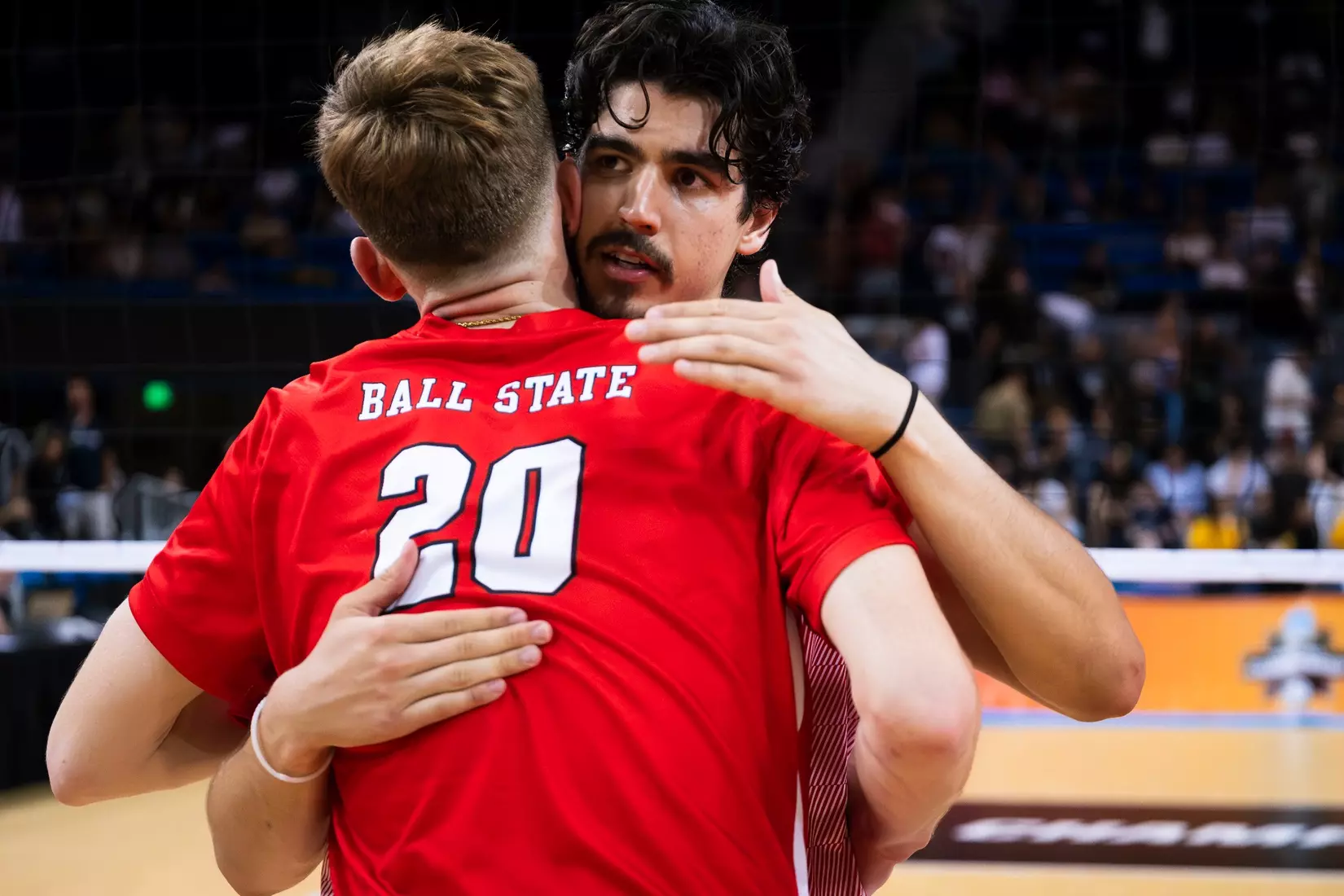 The Ball State men's volleyball team competes against the University of California Irvine in the NCAA Semi-Final at the Pauley Pavilion in Los Angeles, California on May 9, 2026 at Pauley Pavilion. Photo by Bobby Ellis/Ball State University.