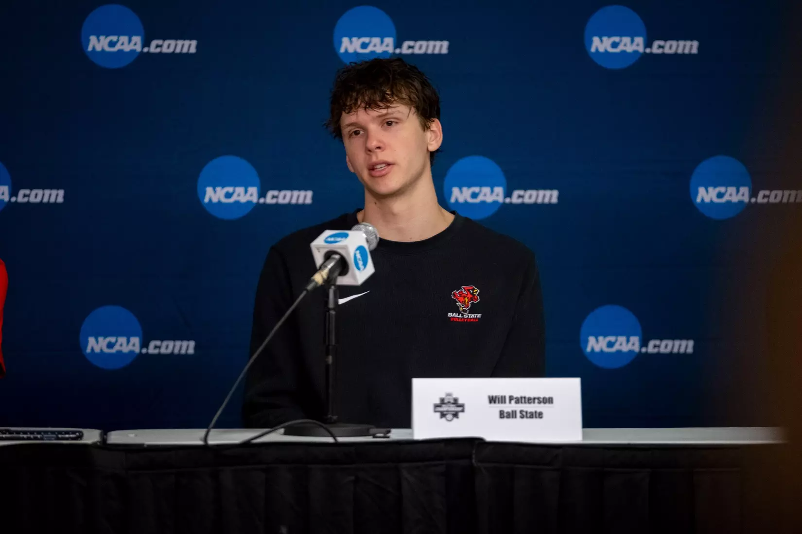 The Ball State men's volleyball team competes against the University of California Irvine in the NCAA Semi-Final at the Pauley Pavilion in Los Angeles, California on May 9, 2026 at Pauley Pavilion. Photo by Bobby Ellis/Ball State University.