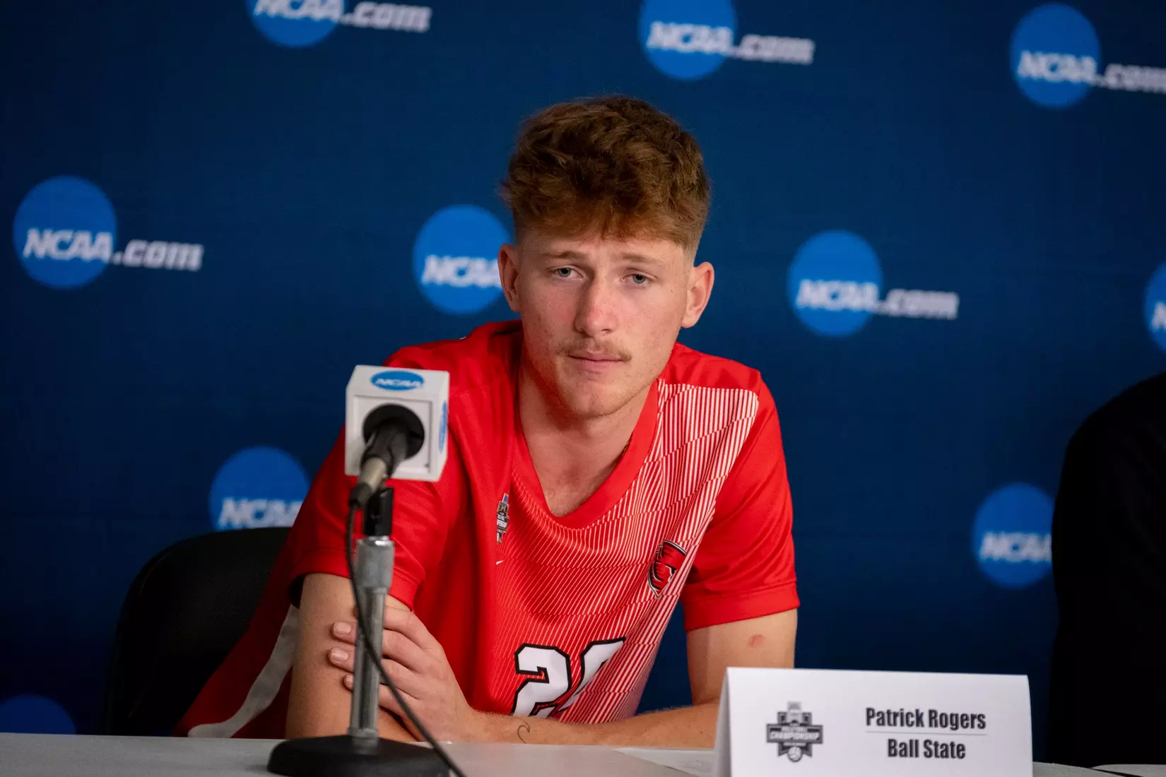 The Ball State men's volleyball team competes against the University of California Irvine in the NCAA Semi-Final at the Pauley Pavilion in Los Angeles, California on May 9, 2026 at Pauley Pavilion. Photo by Bobby Ellis/Ball State University.