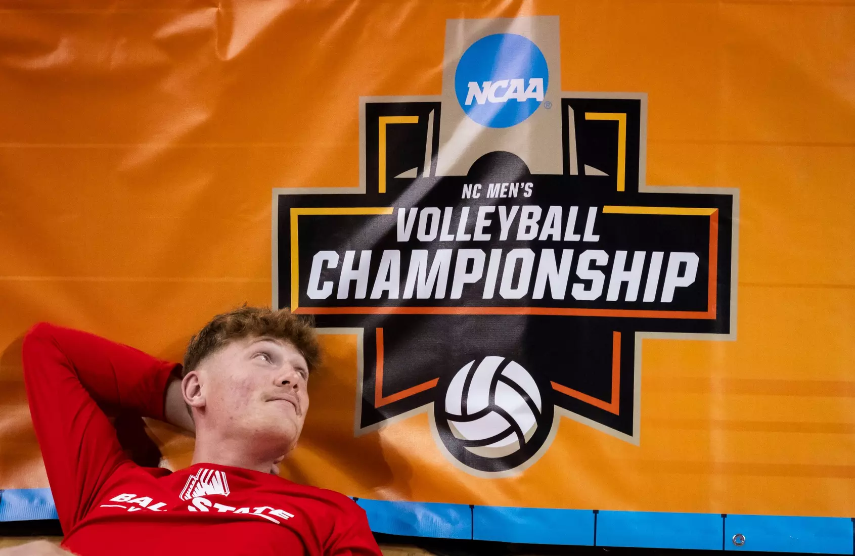 The Ball State men's volleyball team competes against the University of California Irvine in the NCAA Semi-Final at the Pauley Pavilion in Los Angeles, California on May 9, 2026 at Pauley Pavilion. Photo by Bobby Ellis/Ball State University.