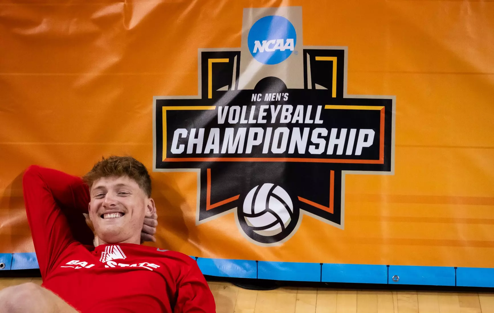 The Ball State men's volleyball team competes against the University of California Irvine in the NCAA Semi-Final at the Pauley Pavilion in Los Angeles, California on May 9, 2026 at Pauley Pavilion. Photo by Bobby Ellis/Ball State University.