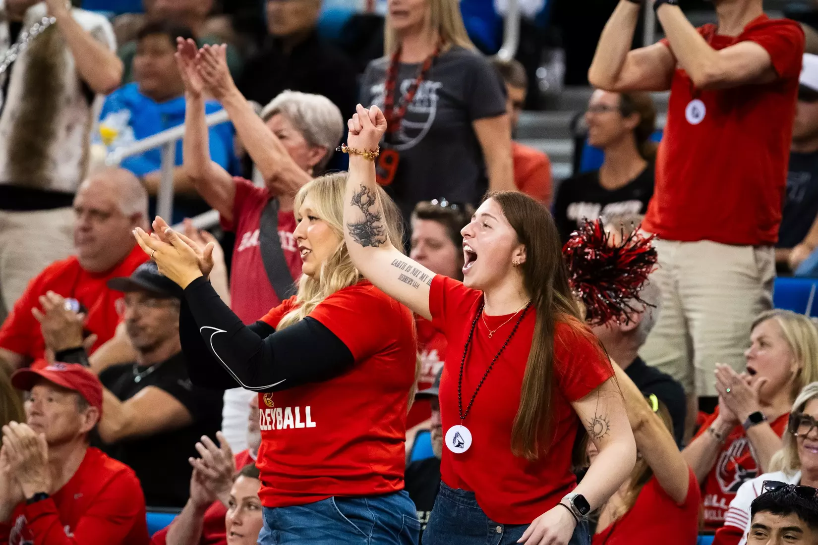 The Ball State men's volleyball team competes against the University of California Irvine in the NCAA Semi-Final at the Pauley Pavilion in Los Angeles, California on May 9, 2026 at Pauley Pavilion. Photo by Bobby Ellis/Ball State University.