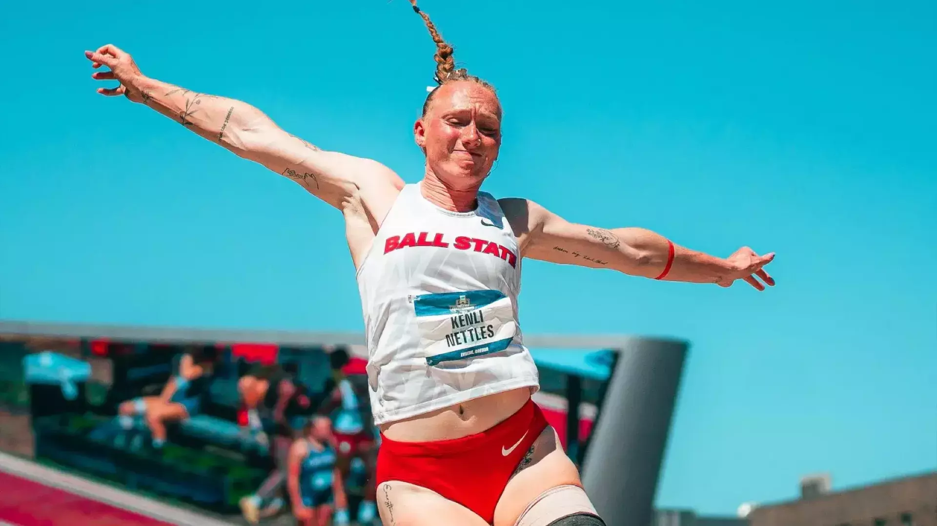 Ball State's Kenli Nettles performs on Day 2 of the 2026 NCAA Heptathlon Finals