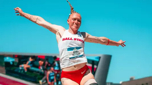 Ball State's Kenli Nettles performs on Day 2 of the 2026 NCAA Heptathlon Finals