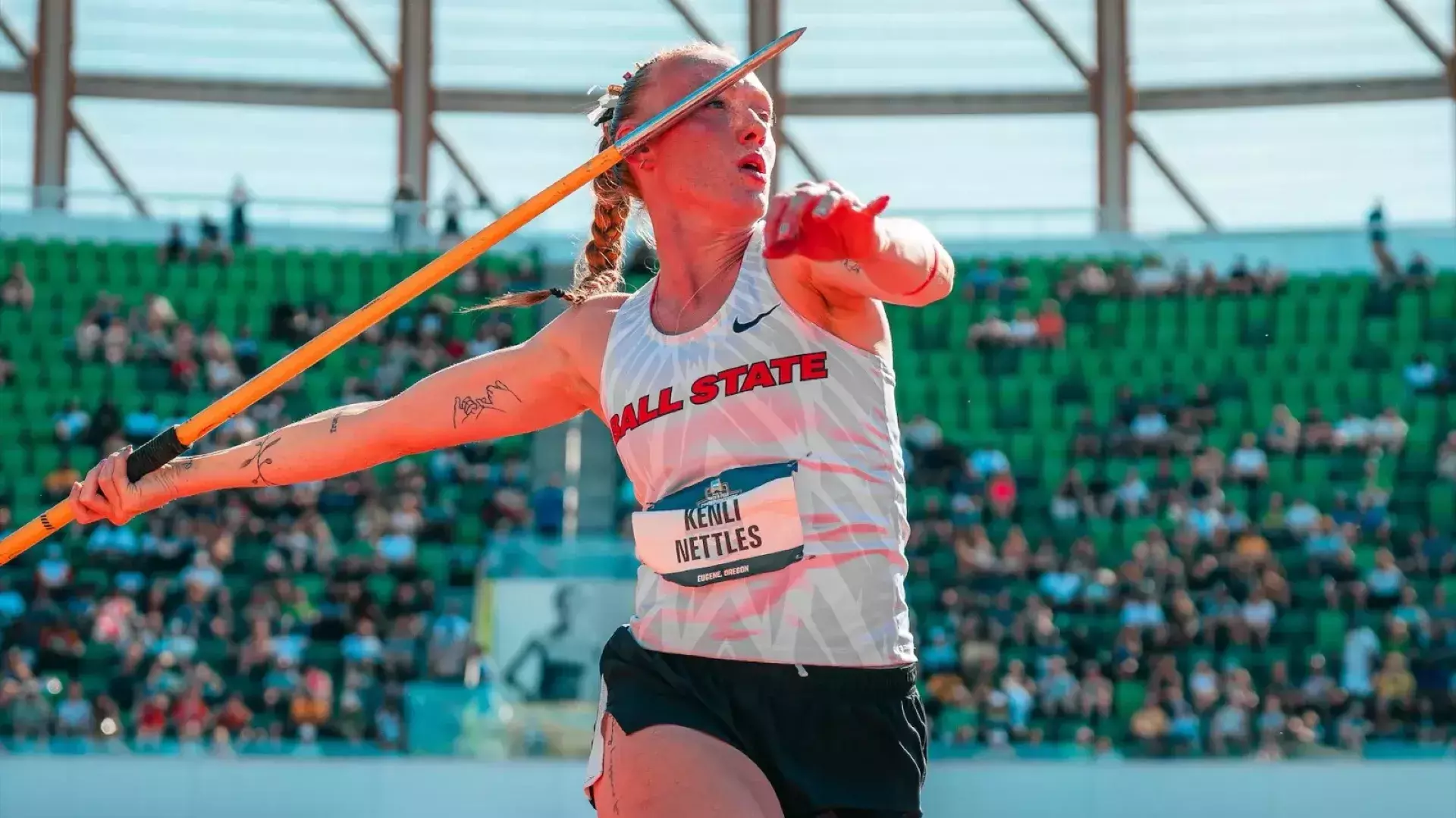 Ball State's Kenli Nettles performs on Day 2 of the 2026 NCAA Heptathlon Finals