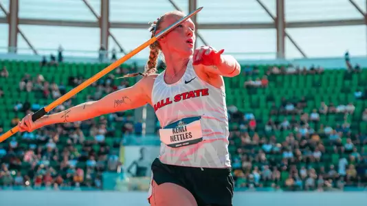 Ball State's Kenli Nettles performs on Day 2 of the 2026 NCAA Heptathlon Finals
