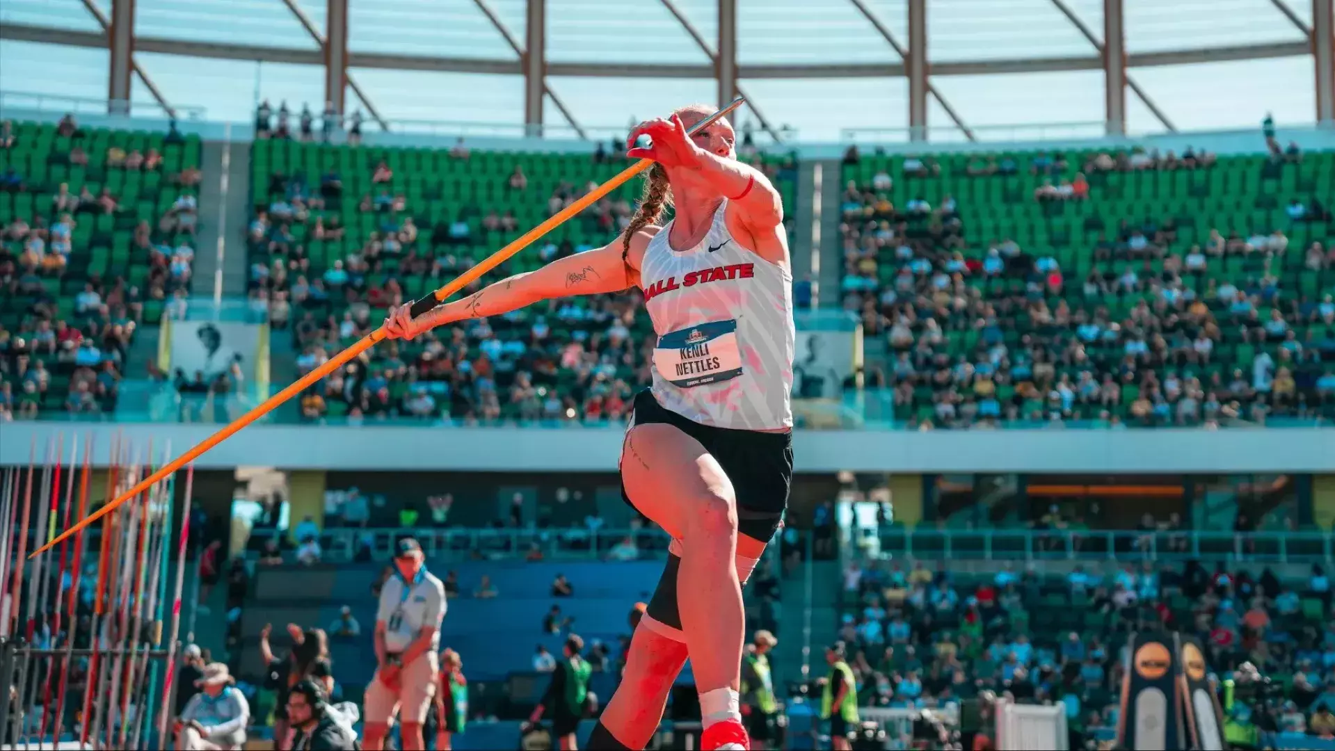 Ball State's Kenli Nettles performs on Day 2 of the 2026 NCAA Heptathlon Finals