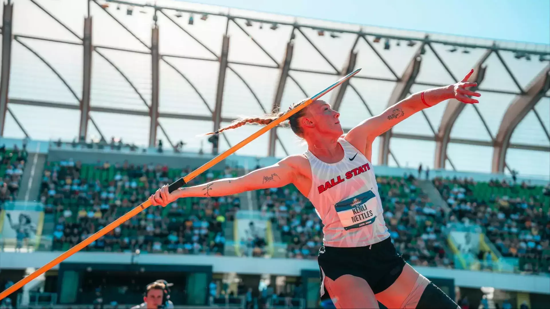 Ball State's Kenli Nettles performs on Day 2 of the 2026 NCAA Heptathlon Finals