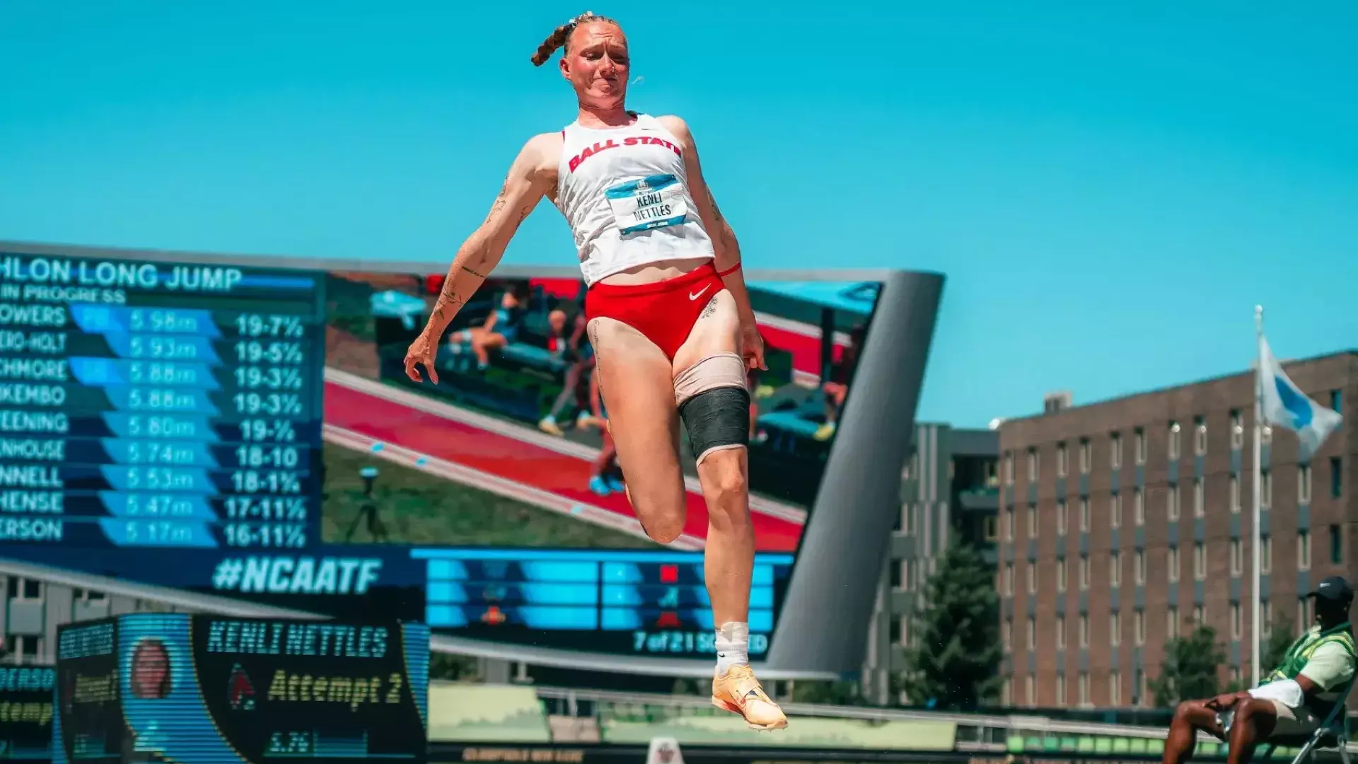 Ball State's Kenli Nettles performs on Day 2 of the 2026 NCAA Heptathlon Finals