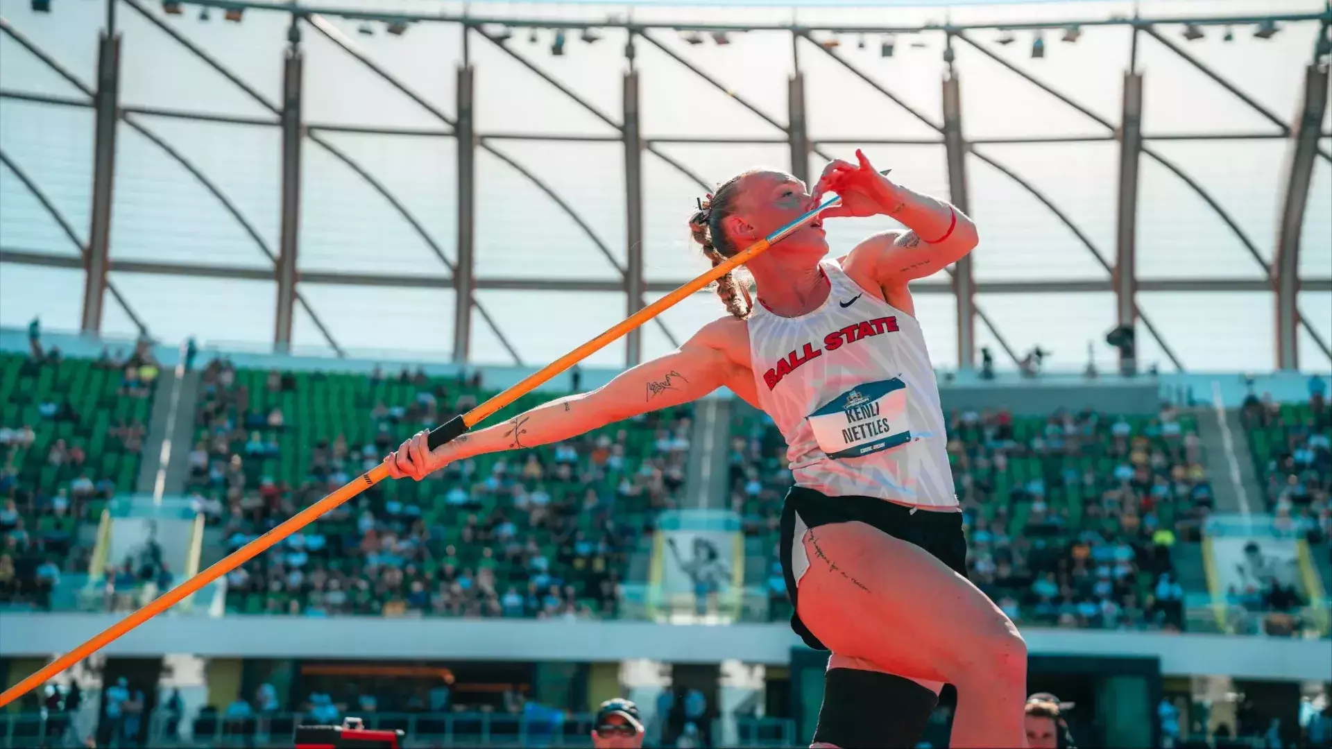 Ball State's Kenli Nettles performs on Day 2 of the 2026 NCAA Heptathlon Finals