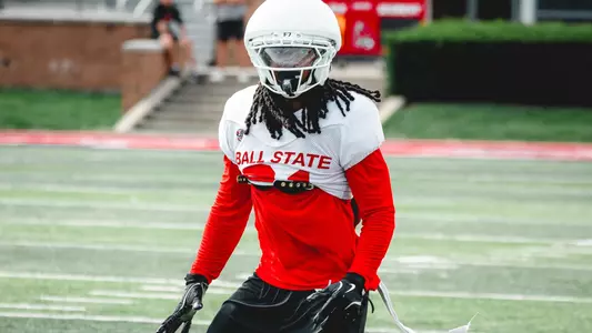 Ball State football defensive back Diante Griffin during practice at Scheumann Stadium