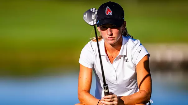 Ashley Kirkland looking over a putt during the Brittany Kelly Classic at The Players Club at Woodland Trails