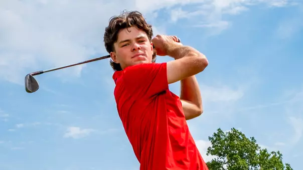 Luke Johnston poses on the Ball State men's golf photo day at the Delaware Country Club on August 31, 2026
