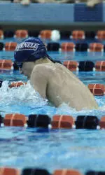 Bison Men's Swimming and Diving Falls to UConn, 177.6-116.5, on Senior Night