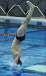 Nicholson and Magaro Break School Records, Bison Men's Swimming and Diving in Second After Day One of PL Championships