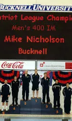 Nicholson Wins 400 IM and Breaks Another School Record as Bucknell Men Stand Third at PL Swimming and Diving Championships