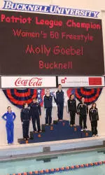 Bucknell's Goebel Wins 50 Free on First Day of PL Swimming and Diving Championships