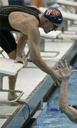 Bison Swimming and Diving Warm Up for Season with Blue vs. Orange Meet