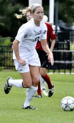 Boucher Scores Twice to Lead Bison Women's Soccer Past Holy Cross, 2-0