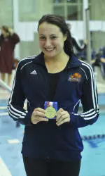 Boyle, Levendoski and Perry Earn Gold Medals for Bucknell Women's Swimming and Diving on Second Day of PL Championships