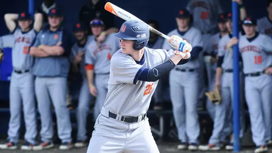 Baseball Clinches First-Round Home Games After Split with Lafayette