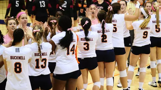 Volleyball Evens Record with a Sweep of Lafayette